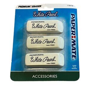 Paper Mate White Pearl Premium Latex-Free Erasers 3 Pack
